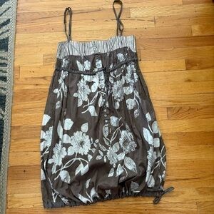 Vintage Y2K Animale Brown Floral Bubble Dress Size Medium